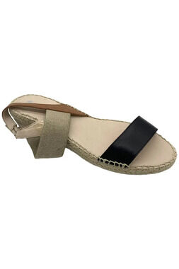 Eric Michael Women's Lulu Wedge Sandals Black/Tan - Medium